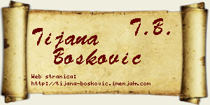 Tijana Bošković vizit kartica